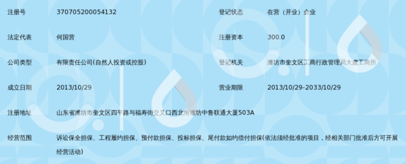 濰坊浩博非融資性擔(dān)保 專(zhuān)業(yè)從事非融資性擔(dān)保服務(wù)